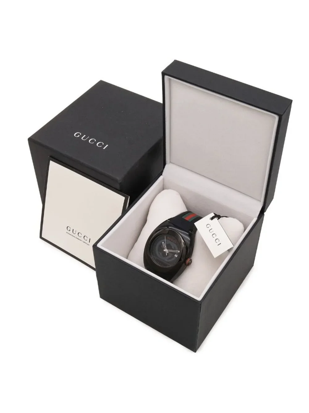 Gucci Sink Interlocking G Sherry Gray Dial SS Rubber Quartz Watch 137.1